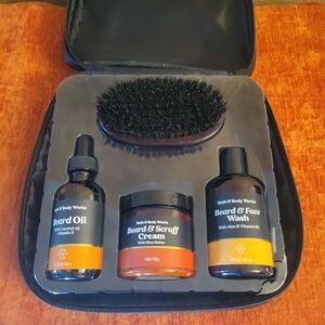 Men's Bath & Body Works 4 Piece Beard Kit With Travel Bag